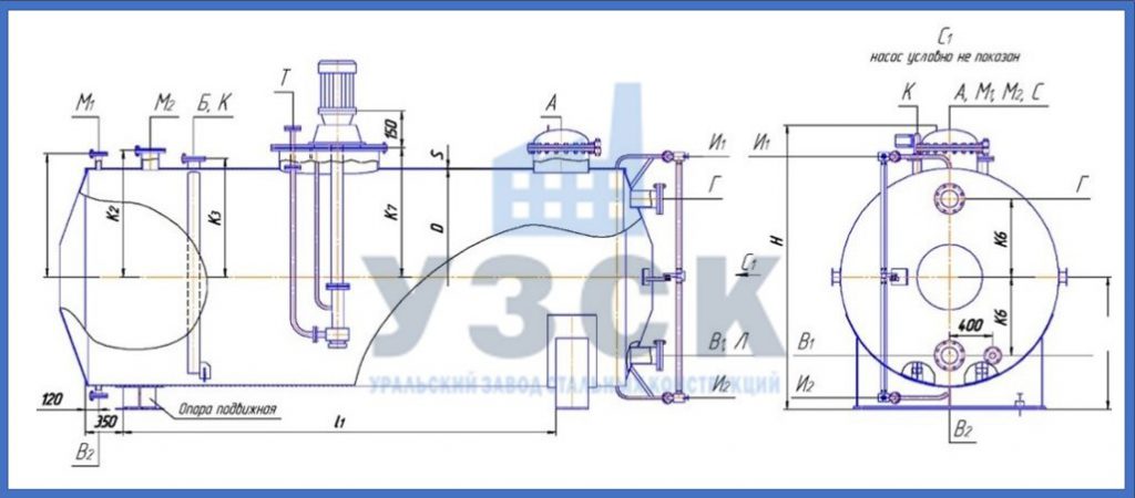 Чертеж емкости ГКК в Киргизии